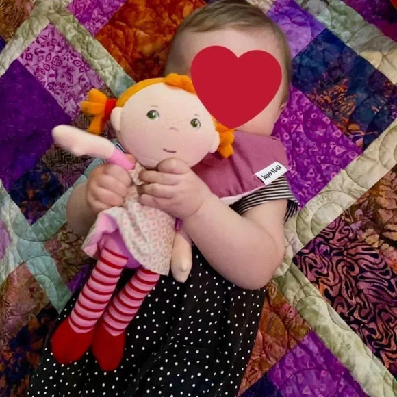 HABA Snug Up Roya - 10" Soft Doll with Fuzzy  Red Pigtails, Embroidered Face - Picture 10 of 12